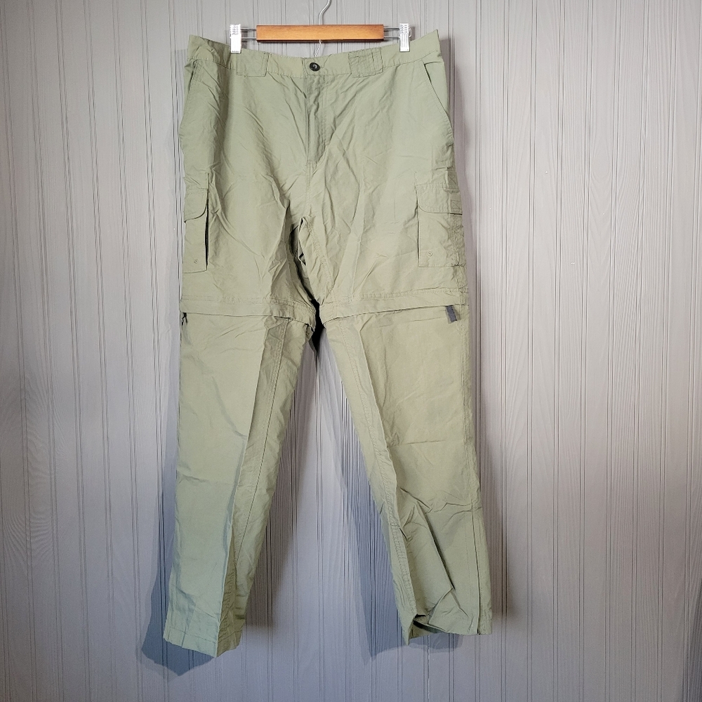 SWISS ALPS Convertible Cargo Hiking Pants Zip Off Shorts Nylon Green Men's XL